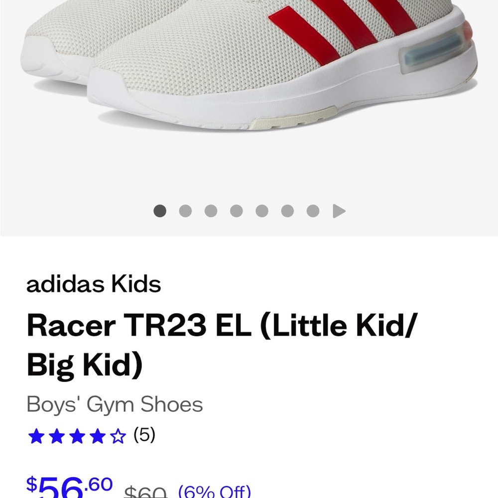 NIB Adidas Unisex Child Racer Tr23 Hook & Loop Sneakers Velcro 2.5 Little Kid - Picture 7 of 12